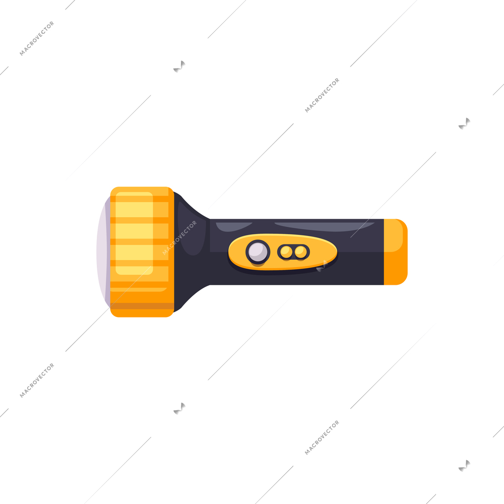 Cartoon icon of electric flashlight on white background vector illustration