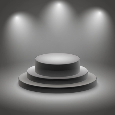 Black empty illuminated stage podium vector illustration