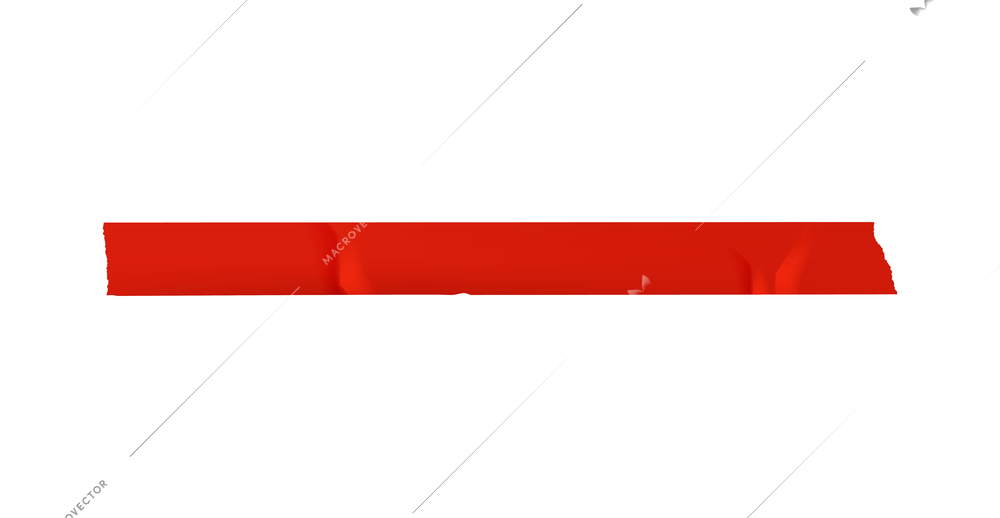 Realistic icon of long horizontal red sticky tape vector illustration