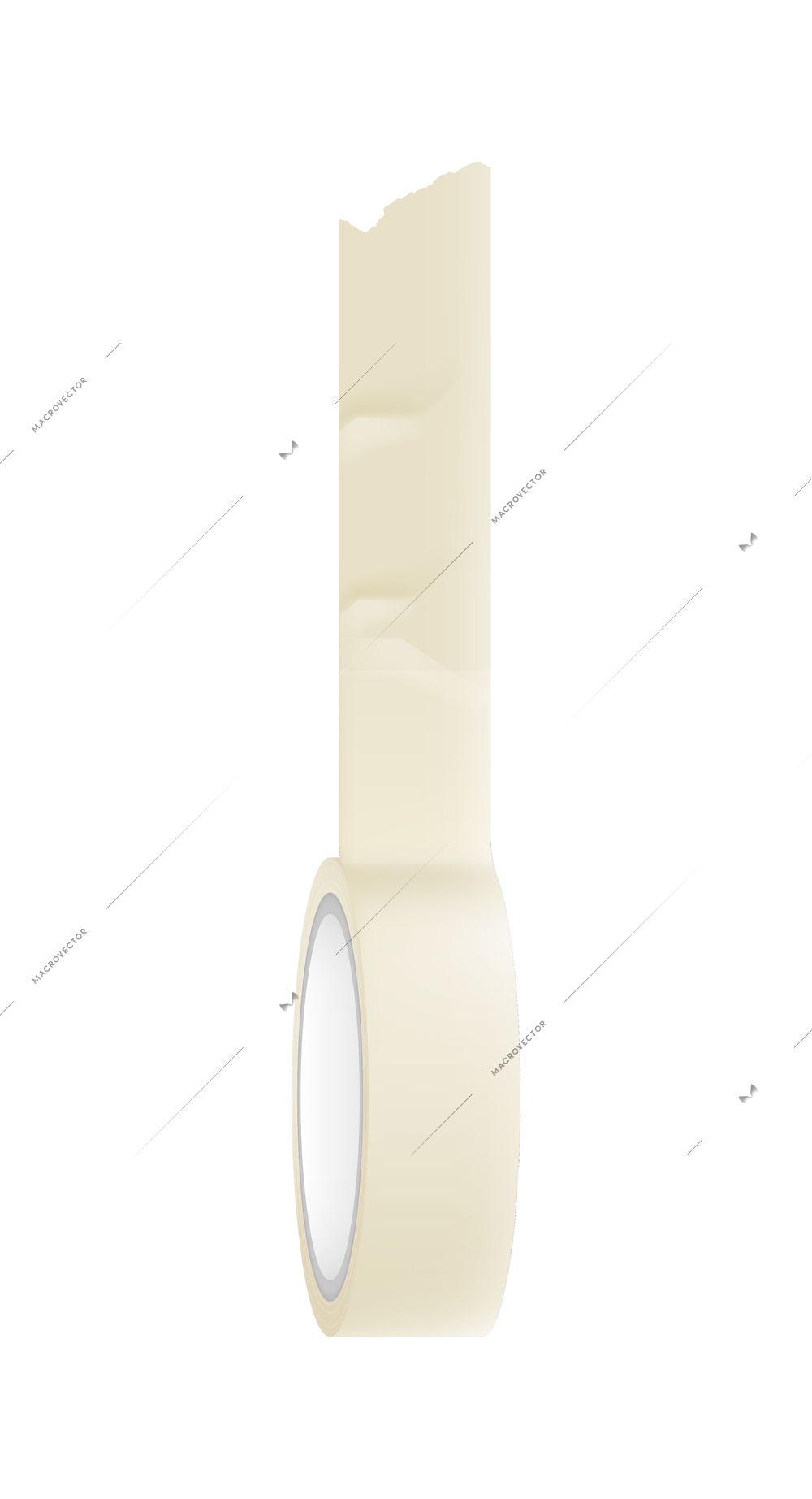 White adhesive tape roll realistic vector illustration