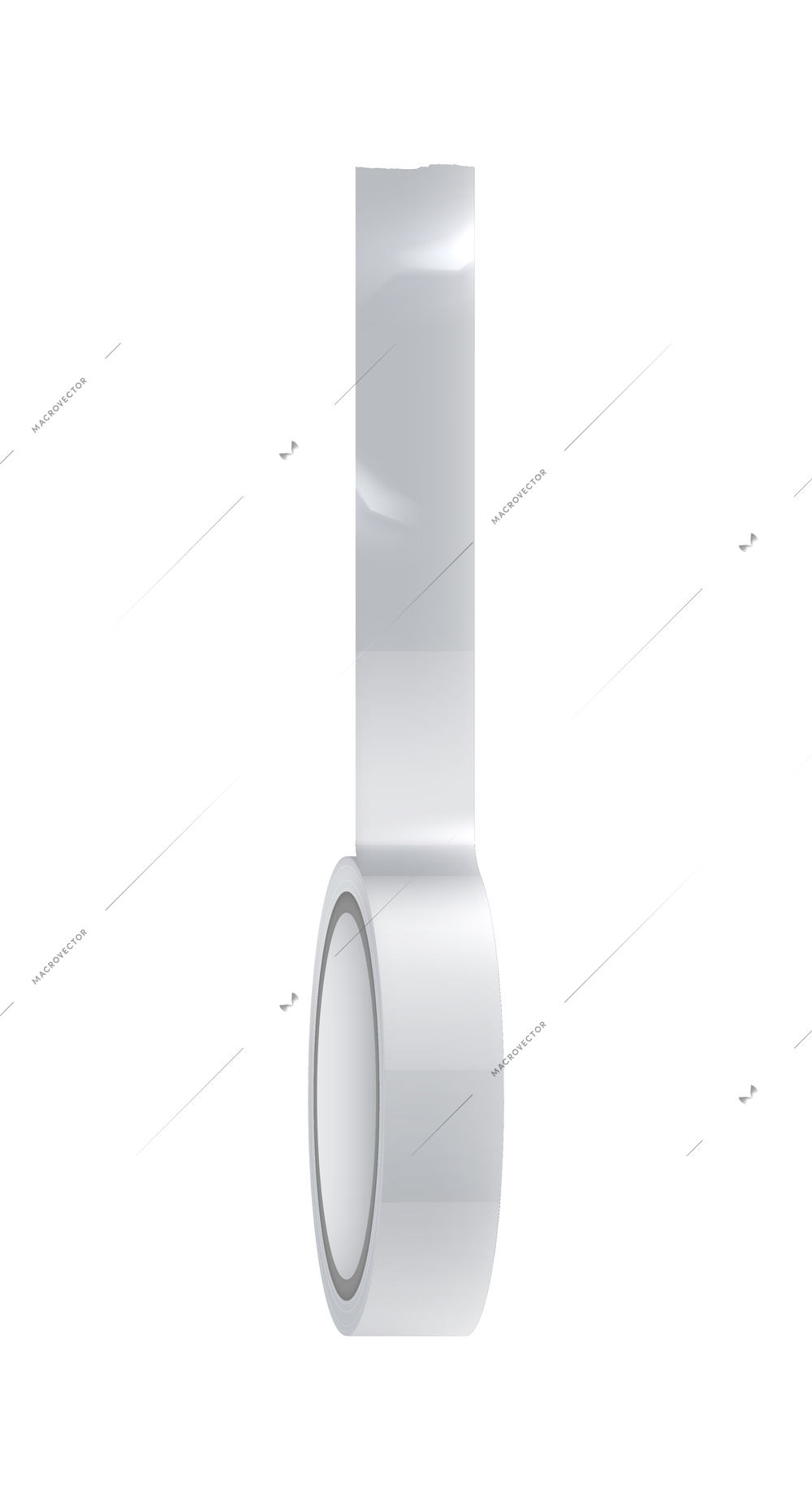 Realistic roll of silver sticky tape vector illustration