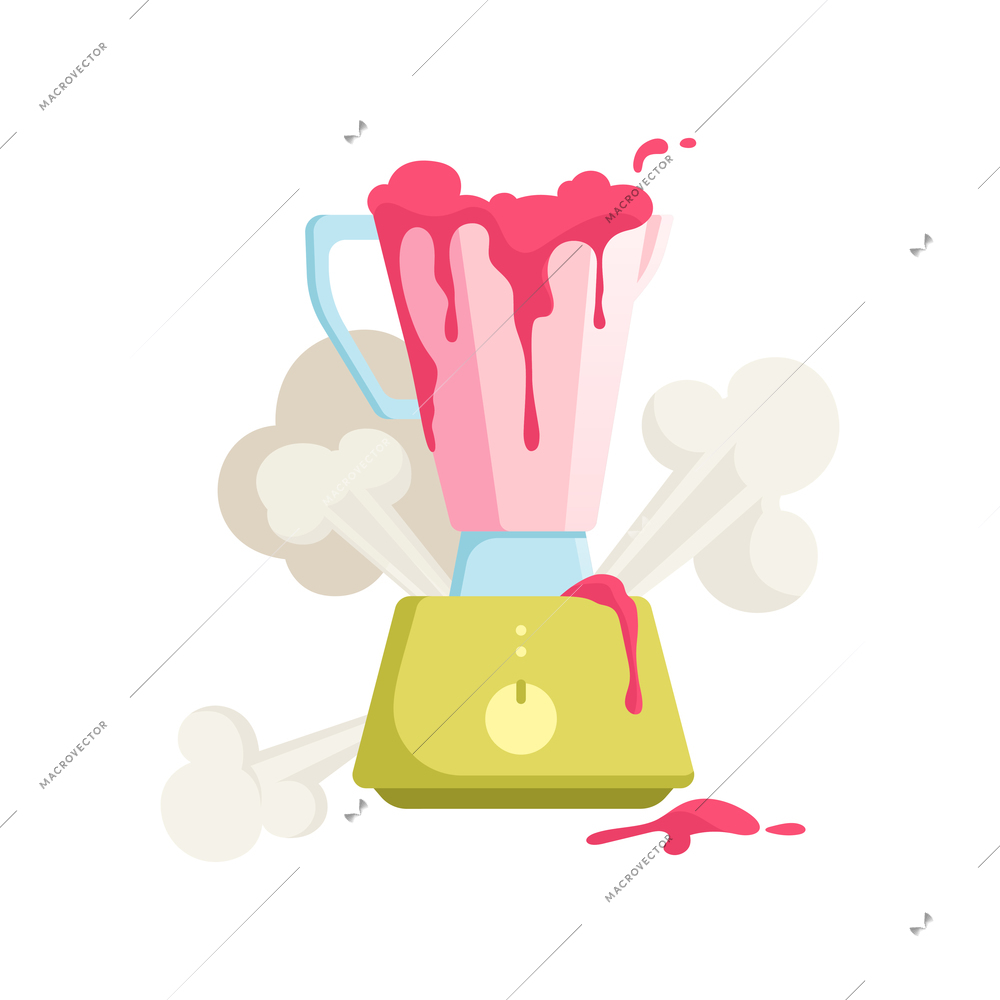 Flat icon of broken leaking blender vector illustration