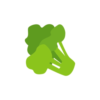 Flat icon of green broccoli on white background vector illustration