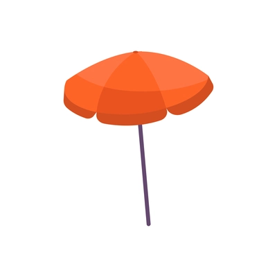 Flat icon of big orange beach umbrella vector illustration