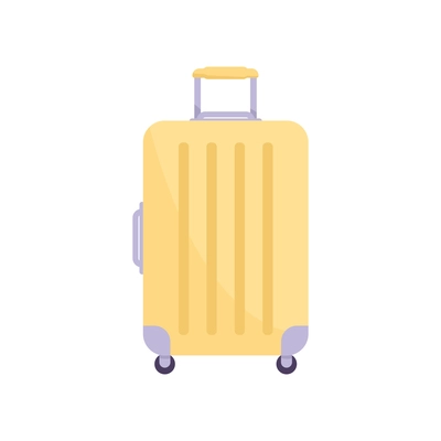 Flat yellow luggage bag on white background vector illustration