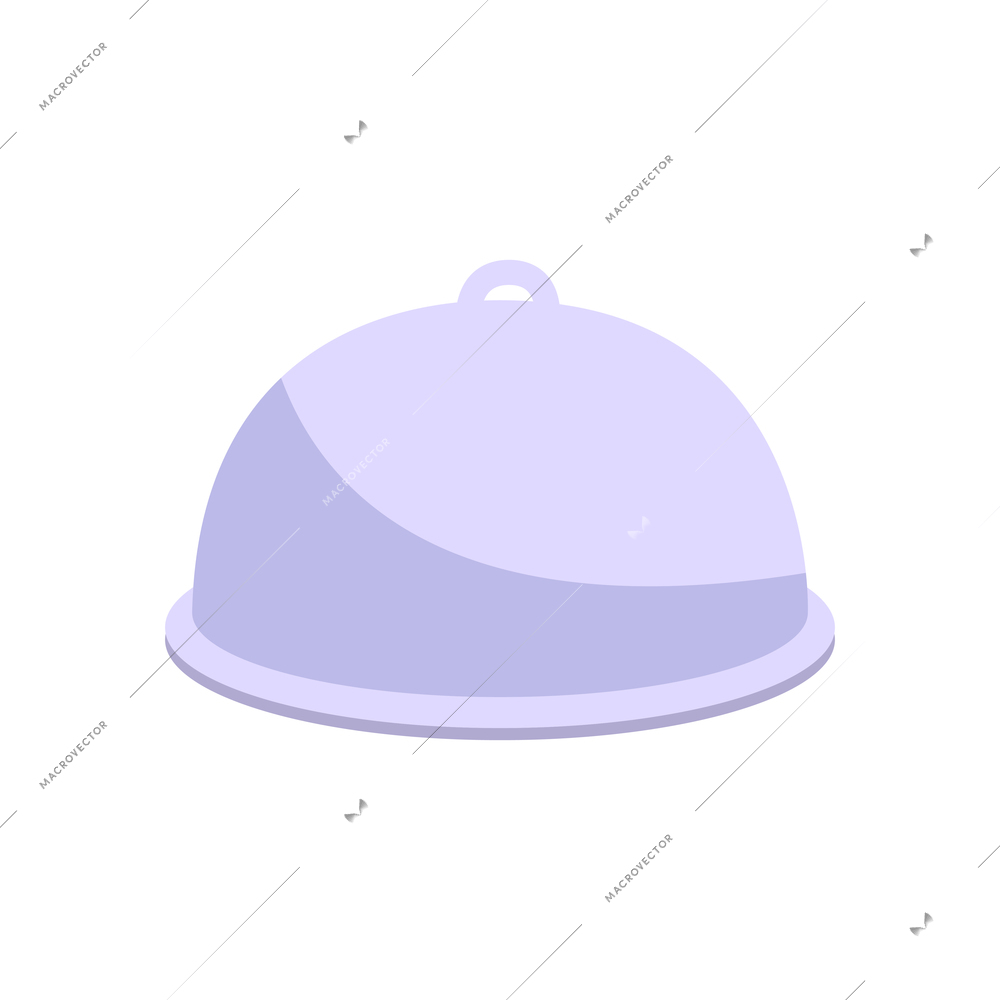 Flat cloche for serving dish in restaurant vector illustration