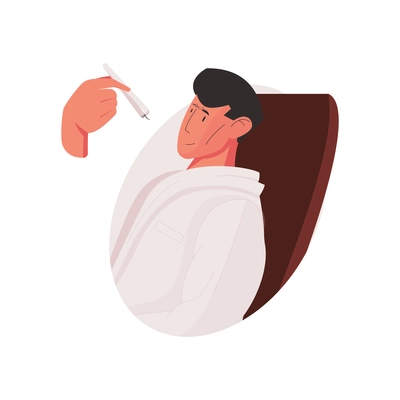 Flat cosmetology icon with man having his eyebrows plucked vector illustration