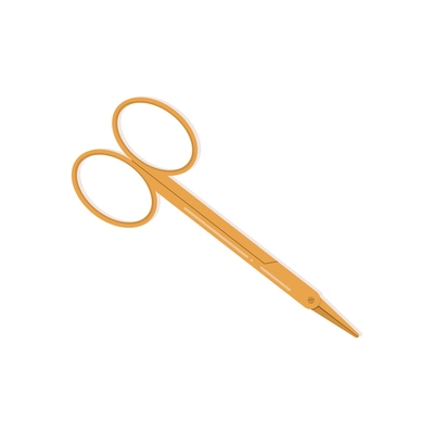 Flat golden scissors icon on white background vector illustration