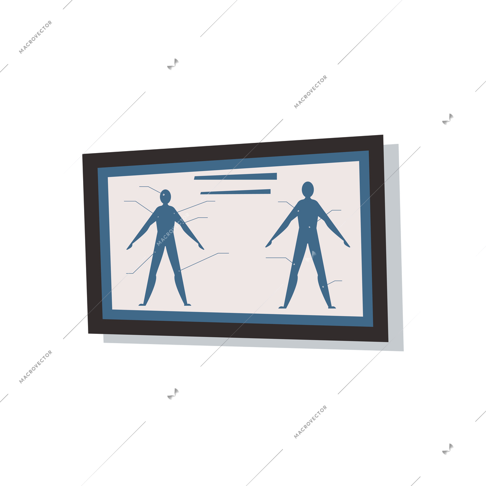 Blank medical poster with labeled body parts flat icon vector illustration