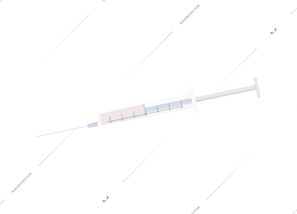 Flat icon of surgical or cosmetic syringe on white background vector illustration