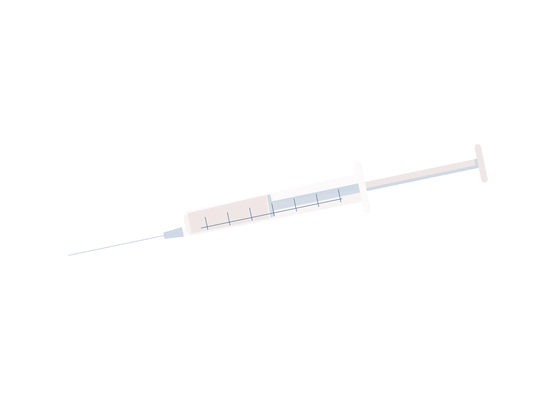 Flat icon of surgical or cosmetic syringe on white background vector illustration