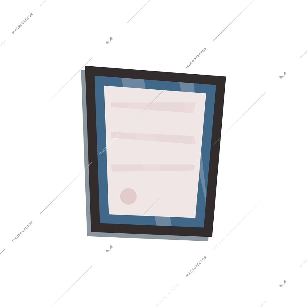 Sealed certificate in frame flat icon on white background vector illustration