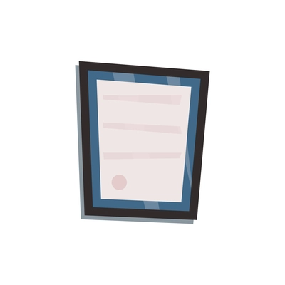 Sealed certificate in frame flat icon on white background vector illustration