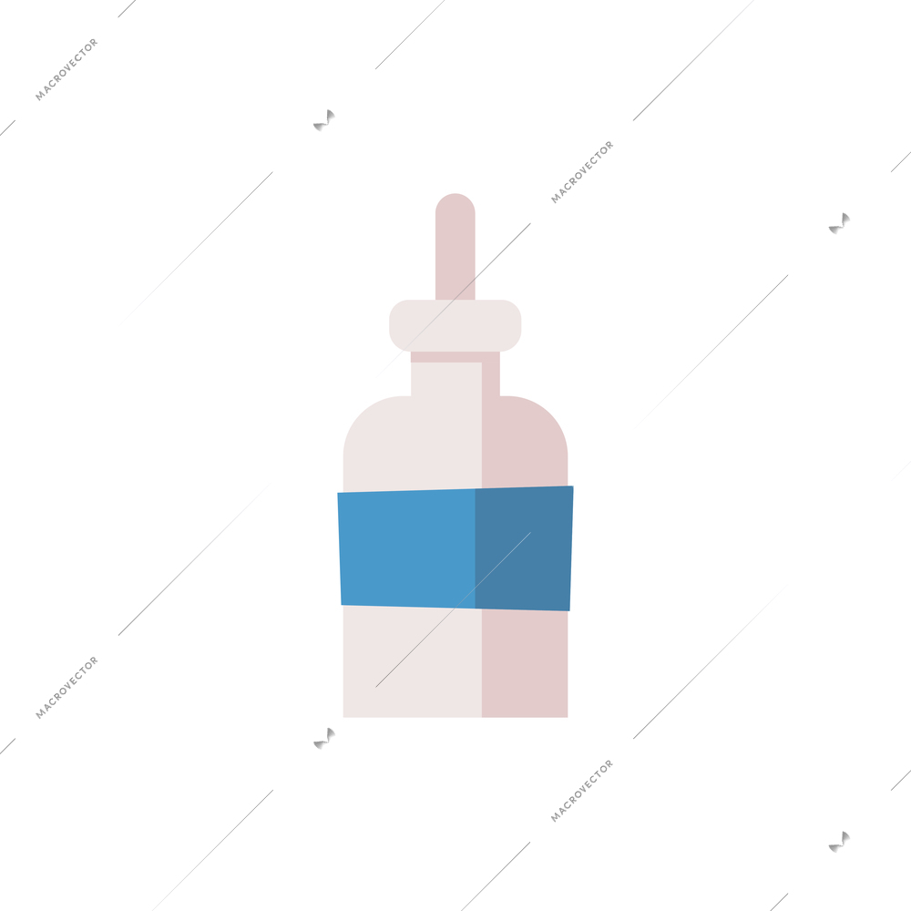 Flat icon with bottle of cosmetic serum on white background vector illustration