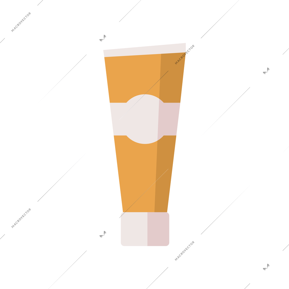 Body of face lotion tube on white background flat icon vector illustration