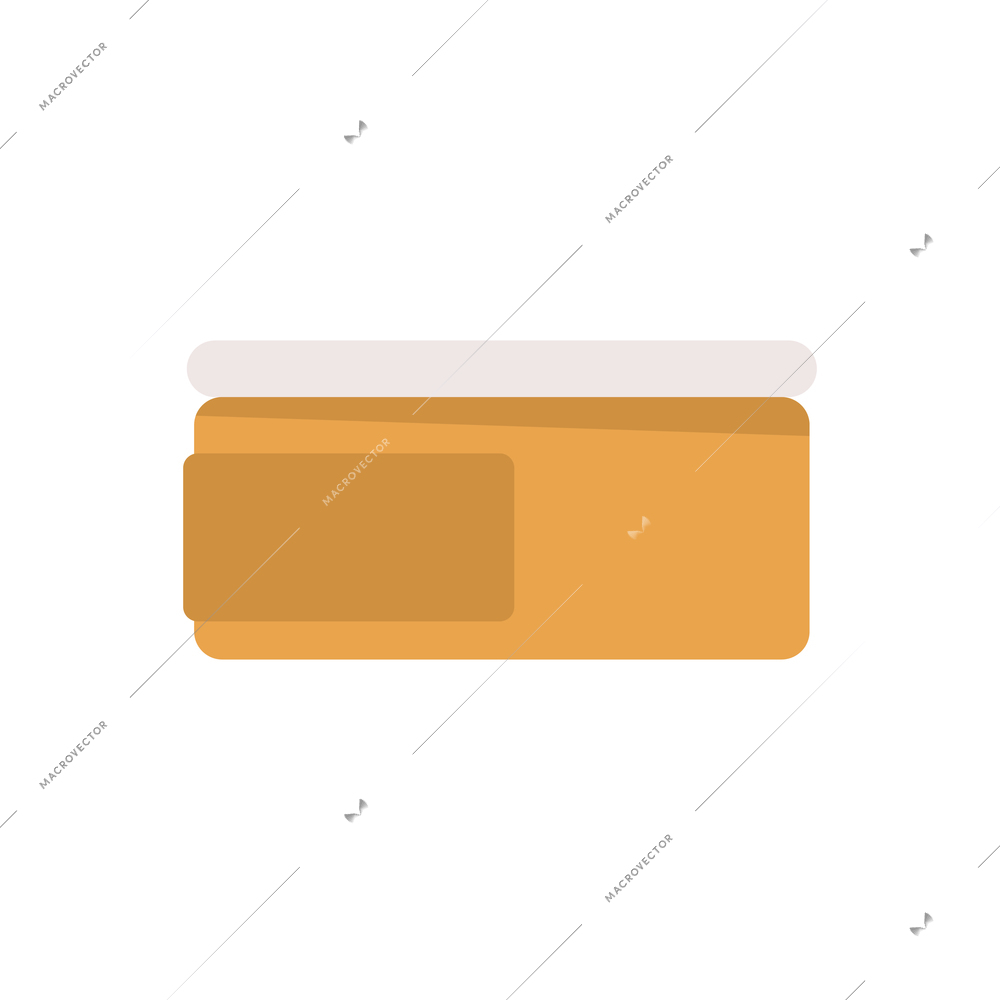 Yellow cream tub with white lid icon flat vector illustration