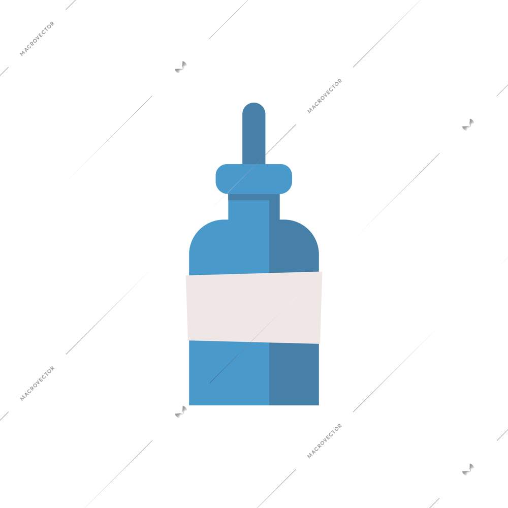 Blue and white medical or cosmetic product bottle flat icon vector illustration