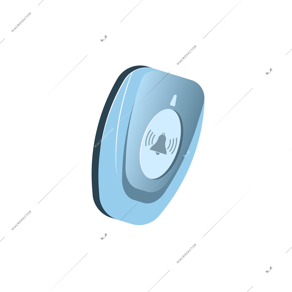 Alarm system key on white background flat icon vector illustration