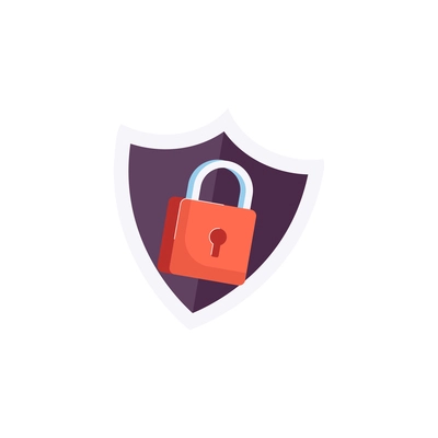 Security icon with house lock and shield flat vector illustration