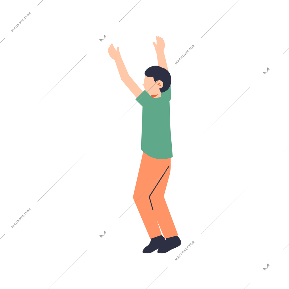 Fitness flat icon with child doing exercise vector illustration