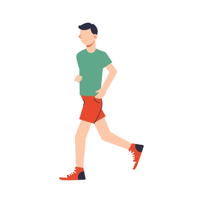 Running man fitness flat icon on white background vector illustration