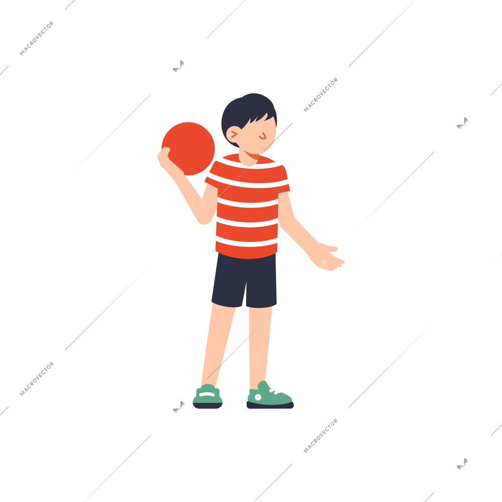 Flat icon of little ball holding red ball vector illustration