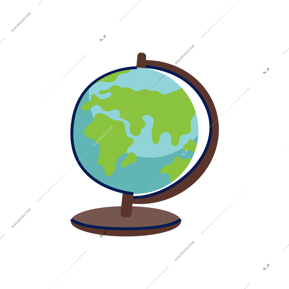 Doodle style school globe on white background vector illustration