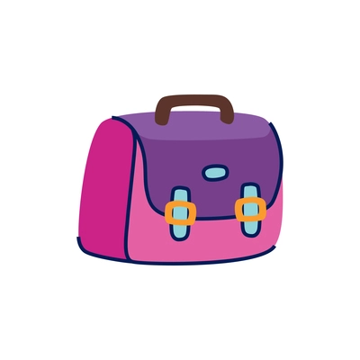 Doodle icon of colorful school bag on white background vector illustration