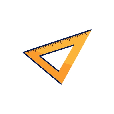 Triangular ruler icon in doodle style on white background vector illustration