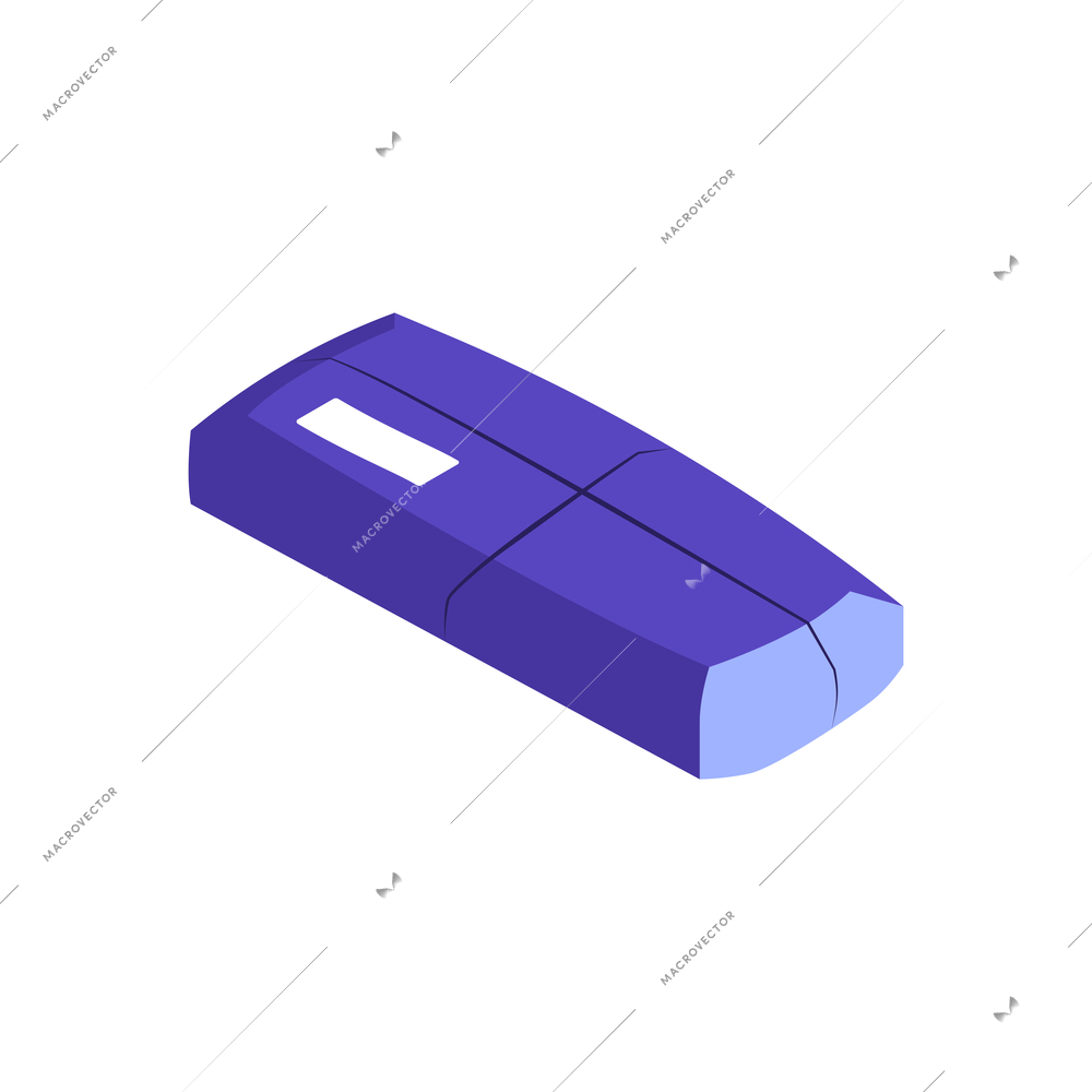 Isometric icon of 3d parcel in blue package 3d vector illustration