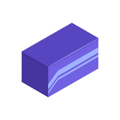 Isometric 3d icon of blue box on white background vector illustration