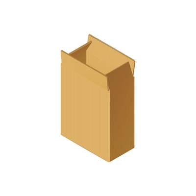 Isometric icon of cardboard box for packaging parcel 3d vector illustration
