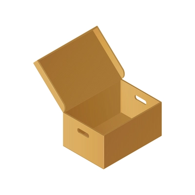 Cardboard box mockup on white background 3d vector illustration