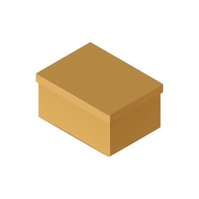 Cardboard recyclable box with cover on white background 3d vector illustration