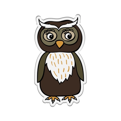 Cartoon owl bird on white background vector illustration