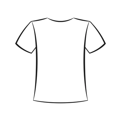 Back view of white unisex t-shirt flat vector illustration