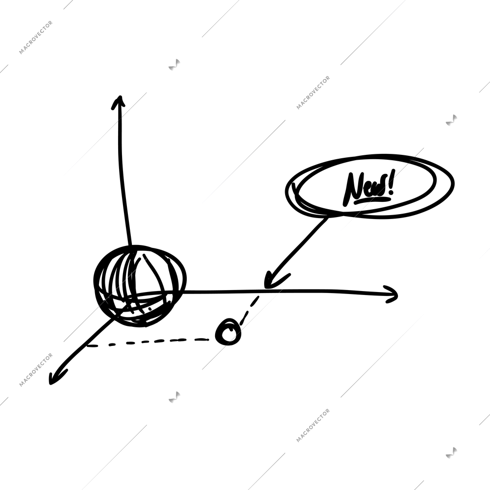 Hand drawn style business graph on white background doodle vector illustration