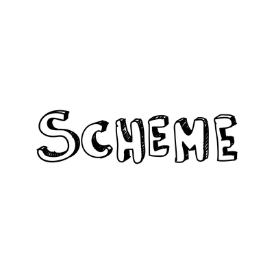 Word scheme in hand drawn doodle style on white background vector illustration