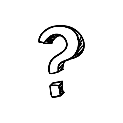 Doodle question mark on white background vector illustration