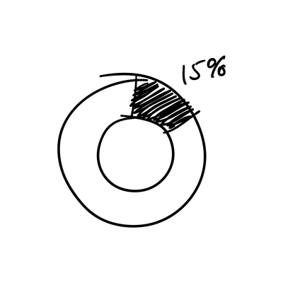 Round business doodle diagram vector illustration