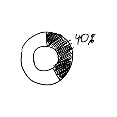 Doodle abstract pie chart diagram vector illustration