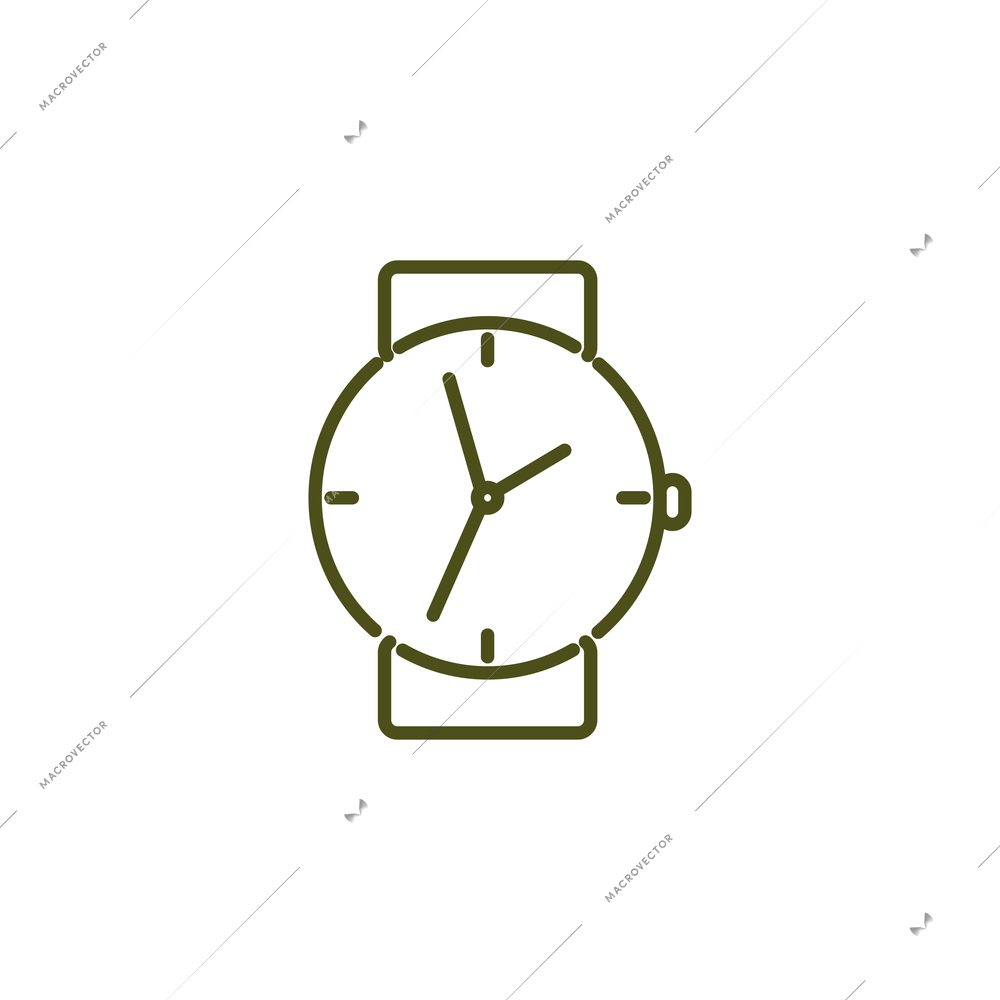 Simple icon of hand watch on white background flat vector illustration