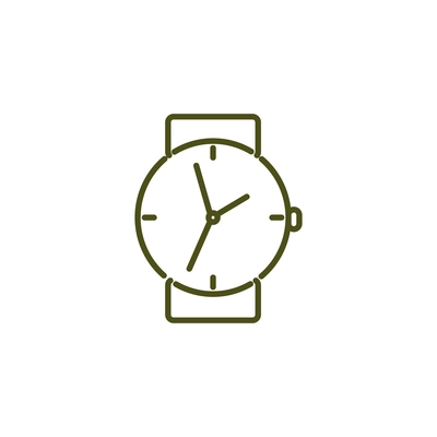 Simple icon of hand watch on white background flat vector illustration