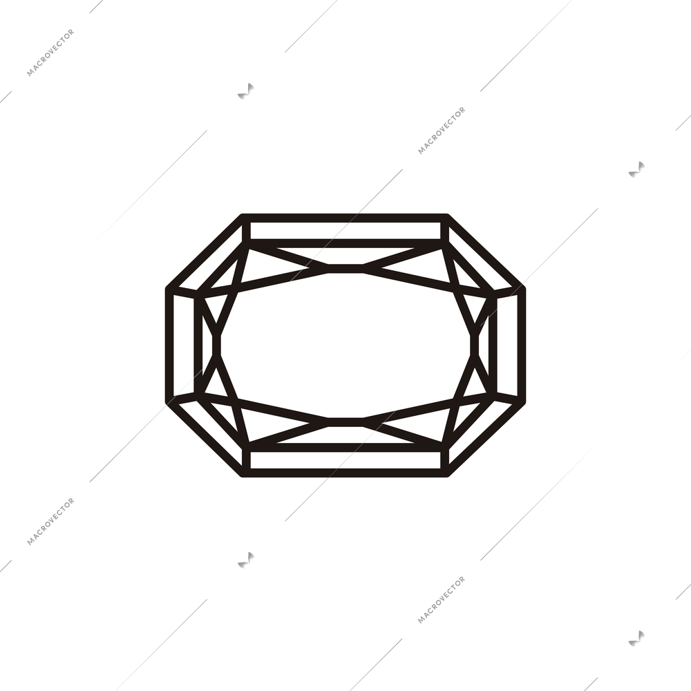 Geometry icon with gem stone on white background flat vector illustration