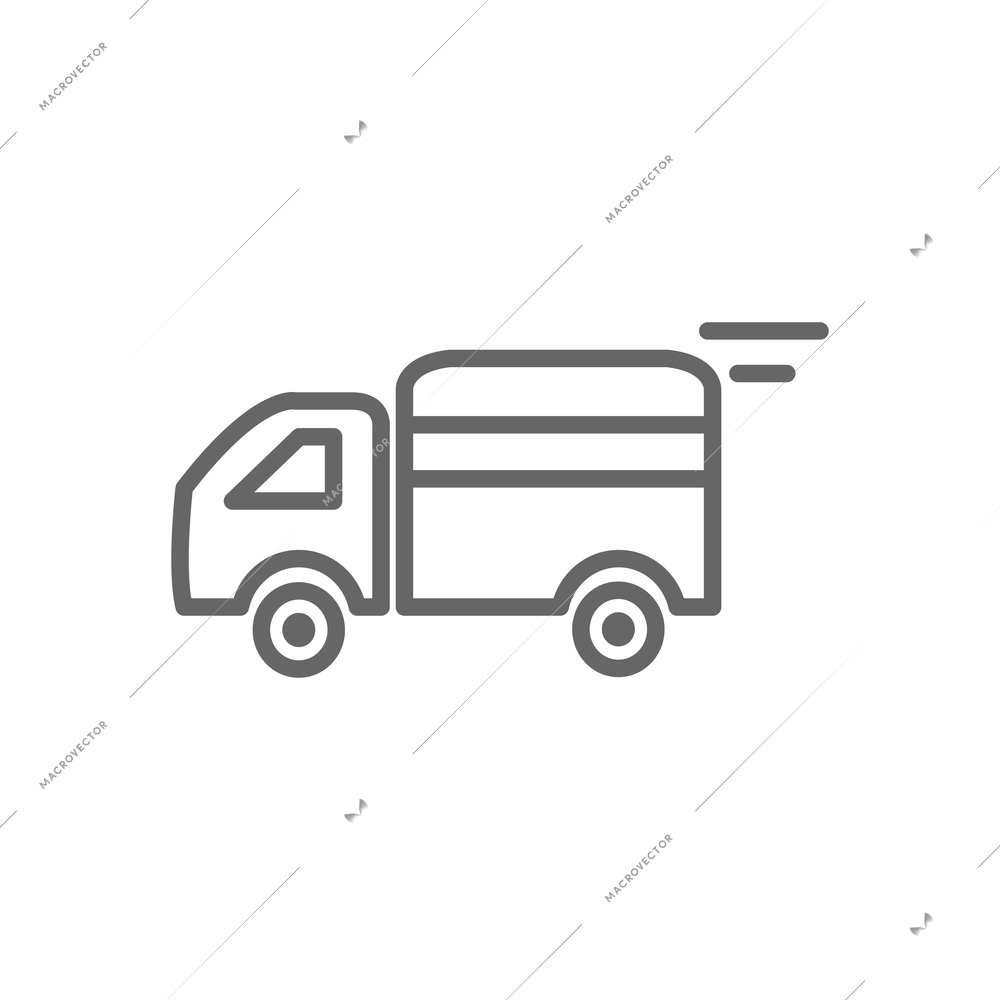 Moving truck simple line icon flat vector illustration