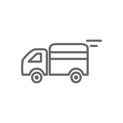 Moving truck simple line icon flat vector illustration