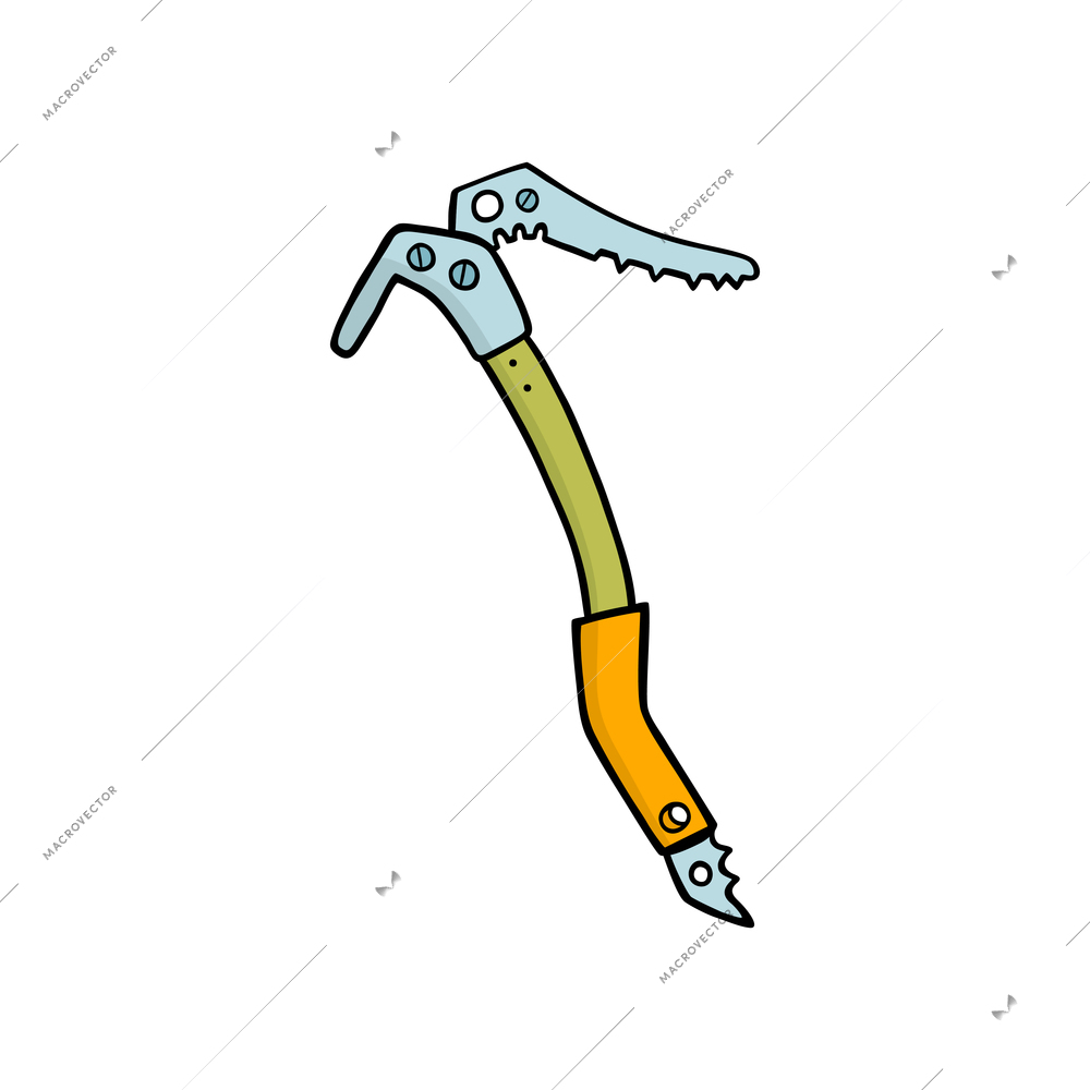 Mountain hammer for rock climbing on white background flat vector illustration