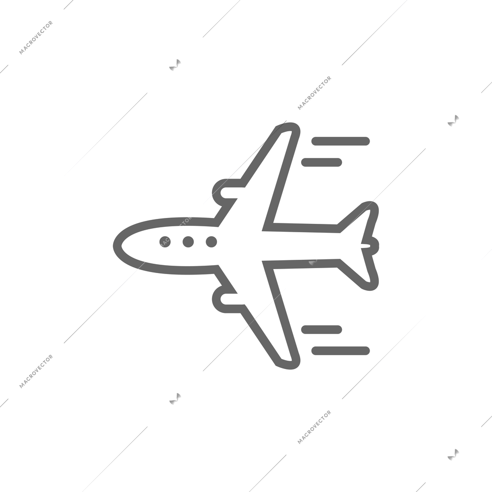 Flying plane simple icon on white background flat vector illustration