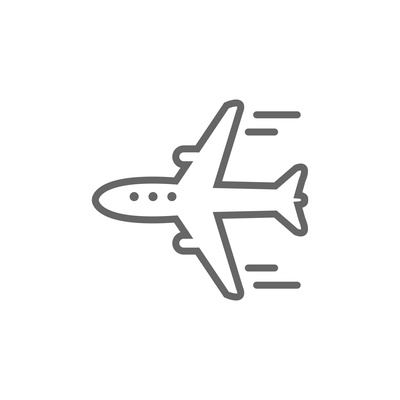 Flying plane simple icon on white background flat vector illustration