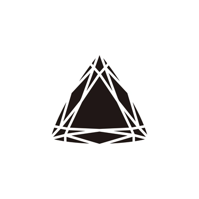 Flat design black and white icon of diamond vector illustration